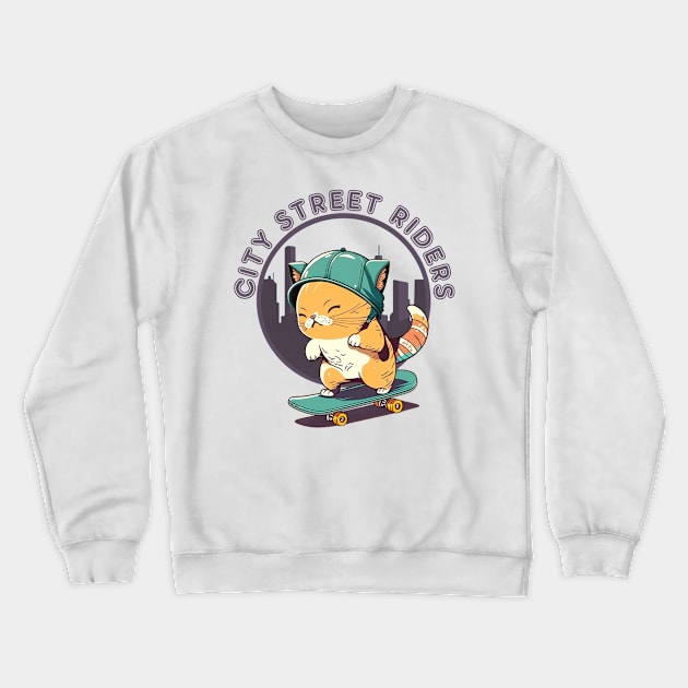 city street  riders Crewneck Sweatshirt by retrocolorz